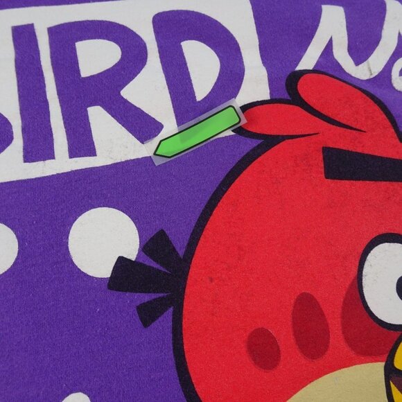 🎯5/$30 Angry Birds Purple T shirt Graphic Tee Juniors Large - Picture 6 of 8